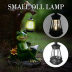 WENYLE Solar Garden Outdoor Statues Frog with Tree Solar Lantern, Lawn Decor Frog Figurine for Patio Balcony Yard, Yard Unique Christmas Birthdays Gift for Mom Grandma