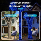 Extra-Long Solar String Lights for Outside, 4 Pack 400LED Solar Fairy Lights Outdoor Waterproof, Copper Wire with 8 Modes Solar Twinkle Lights for Tree Garden Party Patio Xmas Wedding Decor (Blue)
