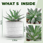 Der Rose Set of 2 Succulents Plants Artificial Fake Cactus Plants for Living Room Bathroom Bedroom Aesthetic Home Shelf Decor
