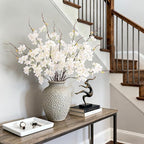 INXUGAO 12 PCS Faux Cherry Blossom Branches Decor 22.83 Inch Fake Artificial Cherry Flowers for Home Indoor Decoration Vase Arrangement Table Living Room Bedroom Spring Decor