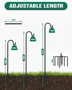 Breeze Touch 1Pack 62 Inch Adjustable Shepherd Hooks for Outdoor Outside, Heavy Duty with 7 Prongs Base, for Hanging Lantern, Hummingbird Feeder, Lightweight Plant, Wind Chime, Bird Feeder Hanger