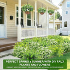 TURNMEON 12 Bundles 4 Styles Fake Plants Artificial Plants Outdoor, UV Resistant No Fade Fake Flowers Outdoor Faux Plants Boston Fern Lavender Plastic Greenery Shrubs for Outside Gardens Home Porch