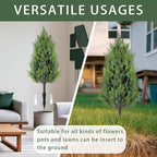 2 Pack 3FT Artificial Cedar Topiary Trees with Ground Spike, Realistic Fake Plants Tree UV Resistant Artificial Plants Indoor Outdoor Faux Plants Evergreen Bushes Shrubs for Porch Garden Office