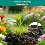 Biling Solar Powered Automatic Drip Irrigation System, 6 Modes Smart Watering Kit with 2200mAh Battery & Low Water Alarm, for 15 Potted Plants in Garden, Greenhouse, Patio