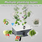 Vertical Hydroponics Growing System,Aeroponic Grow Tower for Herbs, Fruits and Vegetables 14 Layer 70 Plants Sites with Movable Water Tank Hydrating Pump, Timer, Adapter