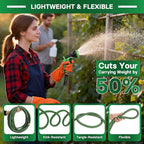 Garden Hose 100 ft Flexible Non-Expandable Water Hose Kink-Free Ultra Lightweight Leak-Proof Durable Portable Wear-Resistant Hoses Pipe with 3/4" Brass Fittings for Outdoor Yard Lawn Car Wash