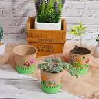Jecery 12 Sets Garden Paper Craft Kit DIY Foam Flower Pots, Flower Planting and Growing Kit for Spring Summer Early Graduation DIY Crafts