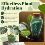 Terracotta Self Watering Planter Insert - Set of 4 Clay Ollas with Slim Bottom for Easy Soil Insertion, Glazed Top, Slow-Release Plant Watering System for Indoor & Outdoor Plants