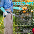 HANDLANDY Long Gardening Gloves for Men & Women, Thorn Proof Rose Pruning Gloves Leather Gauntlets Garden Glove Yard Work Glove (Teal Green, Medium)