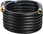 5/8 IN. × 50FT. Heavy Duty Rubber Garden Hose, High Flow 5/8" I.D. Brass Fitting No Memory Durable Heavy Duty Water Hose for Watering, Irrigation, Water Transfer Pump