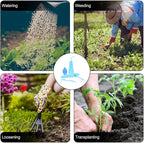 FRCOLOR Garden Tool Set for Succulent and Pot Planting, 5pcs Crystal Blue Gardening Accessories with Shovel and Watering Pot for Indoor and Outdoor Yard Care