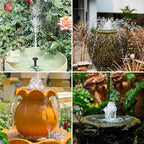 AISITIN 2.5W Solar Fountain Pump, DIY Outdoor Solar Water Fountain with 6 Nozzles and 4ft Water Pipe, Solar Powered Pump for Bird Bath, Ponds, Garden and Fish Tank Garden, Pond