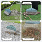 YEELOR Thatch Rake with 66 Inch Adjustable Handle, 17 Inch Wide Durable Dethatcher Rake, Ideal for Garden, Yard and Lawn, Used for Removing Thatch, Pine Needles, Burrs and Acorns