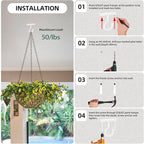 Ceiling Hooks for Hanging Plants 4pack 2.5inch Wall Mount Plant Hooks Meatl Plant Hanger Indoor for Hanging Lanterns, Bird Feeder, Flower Basket, Home Decor Indoor & Outdoor (White)