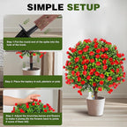 JTING' CHOISIR Set of 2 Artificial Lavender Boxwood Topiary Ball Trees with Ground Spike, 26 Inches UV Resistant Fake Plant Bushes Shrubs, for Indoor Outdoor Front Porch Garden (Rose)