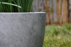 Kante 14 Inch Dia Round Concrete Planter, Indoor Outdoor Large Plant Pot with Drainage Hole and Rubber Plug for Home Patio Garden, Natural Concrete
