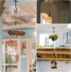 Ceiling Hooks for Hanging Plants 4pack 2.5inch Wall Mount Plant Hooks Meatl Plant Hanger Indoor for Hanging Lanterns, Bird Feeder, Flower Basket, Home Decor Indoor & Outdoor
