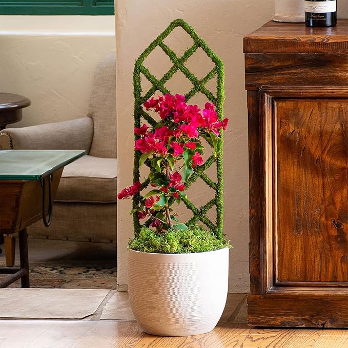 Ashland 31.5" Moss Diamond Plant Trellis, Spring Floral for Crafting and Home Decor