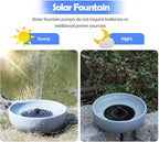 Solar Bird Bath,11.2" Solar Fountain birdbaths for Outdoors,Bird Bath Bubbler,for Garden Patio Terrace Decoration