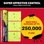 Catchmaster Giant Fly Glue Trap 1-Pack 30 Feet Each, Adhesive Fly Traps Outdoor, Sticky Bug Catcher, Bulk Flying Insect Paper Roll, Pest Control for Garage, Barn, Greenhouse & Garbage Room