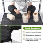 Meonum Mushroom Grow Tent and LED Growing Light Kit, 30 x 20 x 20 Inch Portable Large Still Air Box, Mycology Mushroom Growing Kit, Indoor Propagation Stations with 48 LED Mushroom Grow Lamp(Black)