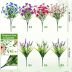 20 Bundles Artificial Flowers for Outdoors Decoration Fake Silk Flowers UV Resistant Faux Plants Artificial Daisy Eucalyptus for Spring Summer Garden Yard Porch Window Home Decor, Mixed