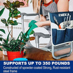 Aimerla Foldable Garden Kneeler Seat Heavy Duty [Upgraded Widened Thick Kneeling Pad] Garden Stool with Large Garden Tool Bags with Pockets - Portable Garden Bench Gardening Gifts for Parents