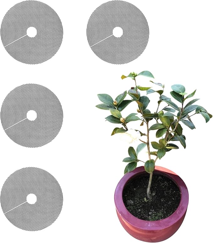 4 Pcs Plant Pot Grids – Adjustable Soil Cover for Indoor/Outdoor Plant Protection – Durable Mesh Guard to Keep Animals Away from Potted Plants
