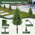 2 Pack 3FT Artificial Cedar Topiary Trees with Ground Spike, Realistic Fake Plants Tree UV Resistant Artificial Plants Indoor Outdoor Faux Plants Evergreen Bushes Shrubs for Porch Garden Office
