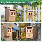 Bird Houses for Outside, Durable Birdhouse with Dual Entrances, Weatherproof & Perfect for Bluebirds, Wrens, Finches & Swallows(Assembly Required)
