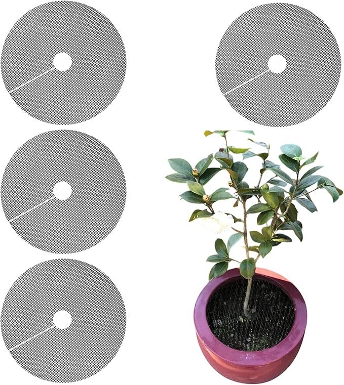 4 Pcs Plant Pot Grids – Adjustable Soil Cover for Indoor/Outdoor Plant Protection – Durable Mesh Guard to Keep Animals Away from Potted Plants