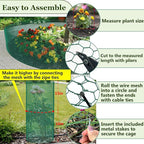 53Ft x16In Plant Protectors from Animals, Heavy-Gauge Plant Cages for Outdoor Plants with Pliers,Stakes, Rabbit Plant Cage, Wire Plant Protector(26.5Ft x 16In,2 Packs)