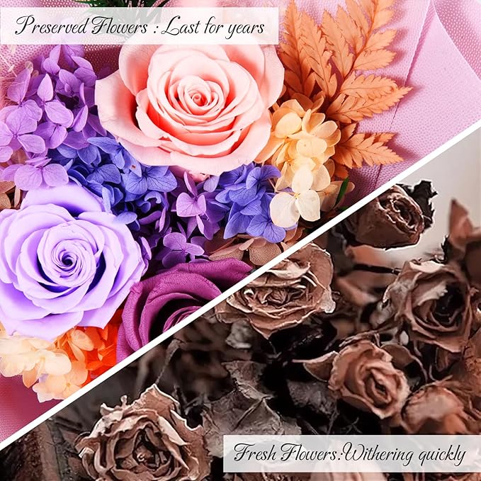 Forever Flower,Flower for Delivery,Roses Bouquet Lasting for 3 years,Birthday Flowers,Sympathy Flowers,Gifts for Her Women Mom Grandma Wife Friends