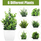 Kifmurase 12Pcs Fake Plants, Mini Artificial Greenery Potted Plants for Shelf, Small Artificial Faux Eucalyptus for Home Decor, Indoor, Office, Desk, Shelf, Table Decoration