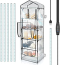 Windyun 5 Tier Extra Tall Mushroom Grow Tent Kit with Light & Timer, 80 x 19 x 27 Inch & 6500k Greenhouse with LED Grow Light, 4" Vents & Built in Humidifier Ports for Indoor Outdoor Mushroom Tent