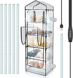 Windyun 5 Tier Extra Tall Mushroom Grow Tent Kit with Light & Timer, 80 x 19 x 27 Inch & 6500k Greenhouse with LED Grow Light, 4" Vents & Built in Humidifier Ports for Indoor Outdoor Mushroom Tent