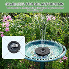 Yzert Solar Fountain for Bird Bath Direct Sunlight High Efficiency 3.5W Glass Panel Solar Water Fountain Outdoor Garden Flower (Black)