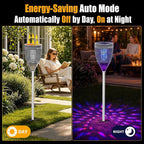 Rossetta Solar Bug Zapper Outdoor, Mosquito Zapper with Flame Lamp & Projector Light, 4200V Electric Fly Zapper Waterproof Rechargeable Mosquito Killer, Cordless Fly Trap for Patio, Backyard, Garden