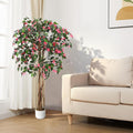 5.3FT Artificial Bougainvillea Tree, Faux Silk Bougainvillea Plant in Pot, Indoor Outdoor Decor, Potted Faux Flower Tree for Home Office Garden Living Room