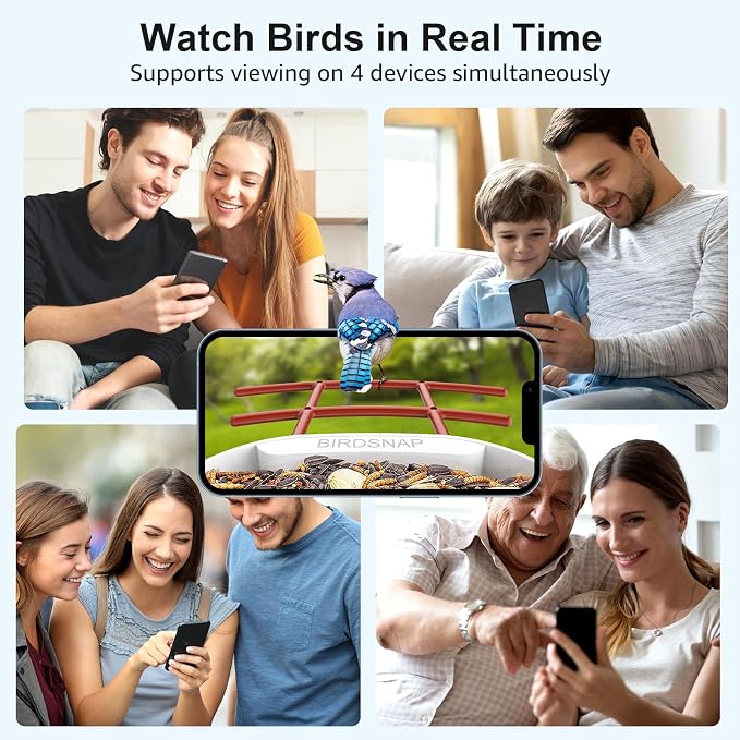 birdsnap® PAV-Bird Feeder with Camera,2K HD with 64GB Card, AI Identify Smart Bird House Cam Solar Panel,Live Stream,Motion Detection,Auto Record Video for Backyard Outdoors,Ideal Gift for Bird Lover