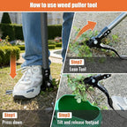 GOXAWEE Metal Stand Up Weed Puller Tool - 45" Garden Weeding Tool with Steel Long Handle & 4-Claw Steel Head - Effortlessly Remove Weeds Without Bending/Kneeling - All Steel Construction