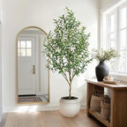 Big Artificial Olive Tree Large Faux Trees Indoor Outdoor Realistic Floor Plant Tall Fake Plants for House Modern Home Living Room Bedroom Office Front Porch Decor Outside Patio para decoracion