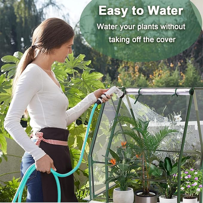 Mini Greenhouse, Portable 3x3x3ft Greenhouses for Outdoors Indoors Plants, Tabletop Small Green House with Roll-up Zipper Windows, Thickened PVC Cover for Outside