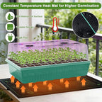 60-Cell Self-Watering Seed Starter Tray with Grow Light, Indoor Seed Starting Kit Trays with Heat Mat, Adjustable Brightness Plant Germination Trays Growing Kit with 4.13" Humidity Dome for Seed Grow