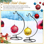 Baderke 2 Pack Ornament Display Stand, 10.43" Height Ornament Hanger, Air Plant Holder Terrariums Hanging Stand Crystal Ball Hanging Hook for Christmas Wedding Home Office Decoration(Black)