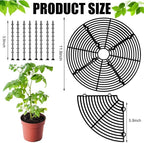 11.8 Inch Plant Pot Cover,Durable Cat & Dog Digging Stopper with Deep Stakes,Adjustable Soil Guard Grid for Indoor & Outdoor Flower Pots,Black Animal Protector