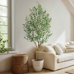 Big Artificial Olive Tree Large Faux Trees Indoor Outdoor Realistic Floor Plant Tall Fake Plants for House Modern Home Living Room Bedroom Office Front Porch Decor Outside Patio para decoracion