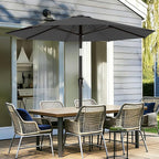 AreShark 9 FT Patio Umbrella for Outdoor, Outdoor Table Umbrella with Push Button Tilt and Crank, Outdoor Patio Umbrellas with 8 Sturdy Ribs for Market, Garden, Pool (Gray)