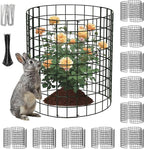 PASARA 10 Pack Plant Protectors from Animals, 13 Inch Round Cloche Plant Cages with Sturdy Chicken Wire Mesh, Garden Cages to Keep Animals Out for Vegetables & Flowers, Includes Support Stakes