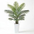 Garvee 5FT Artificial Palm Tree, Tall Faux Tropical Areca Plants with White Tall Planter, Fake Potted Tree with Lifelike Leaves for Indoor Living Room Bedroom Home Office Decor